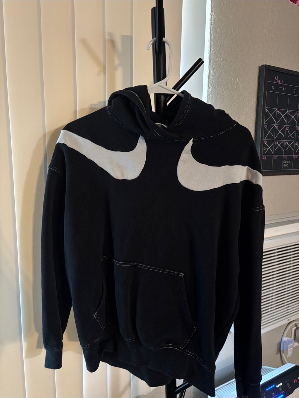 Nike Black Hoodie with White Contrast Detail